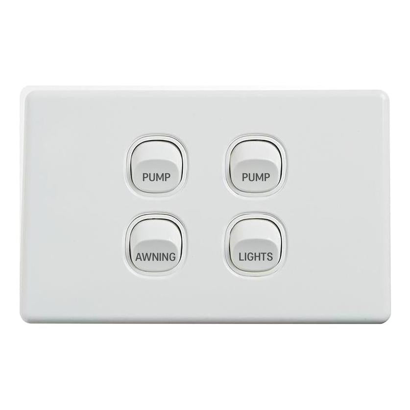 Iluma 10A Single Pole Switch Pump Print Mechanism White