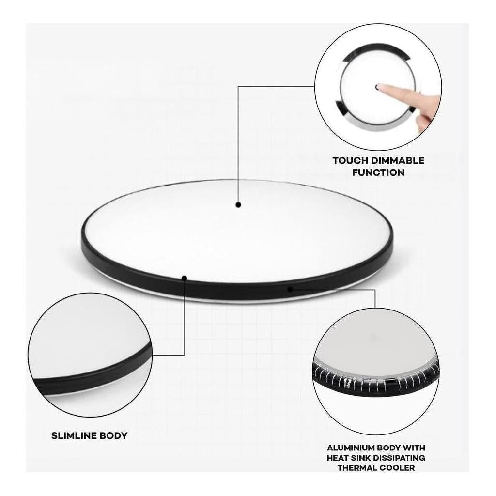 Iluma 12v Slimline Touch Dimmable LED Downlight 6000k 125mm Black