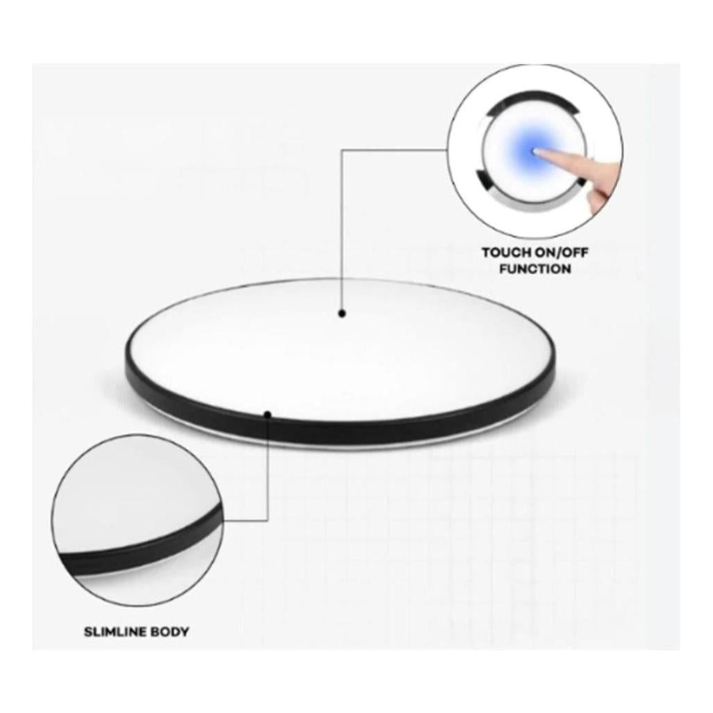 Iluma 12v Slimline Touch On / Off LED Downlight Blue / White Light 140mm Chrome