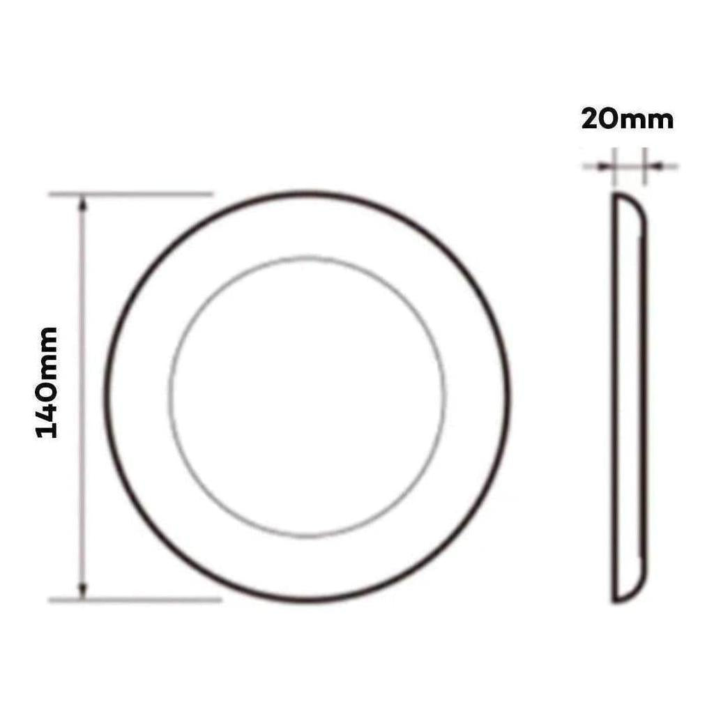 Iluma 12v Slimline Touch On / Off LED Downlight Blue / White Light 140mm Chrome
