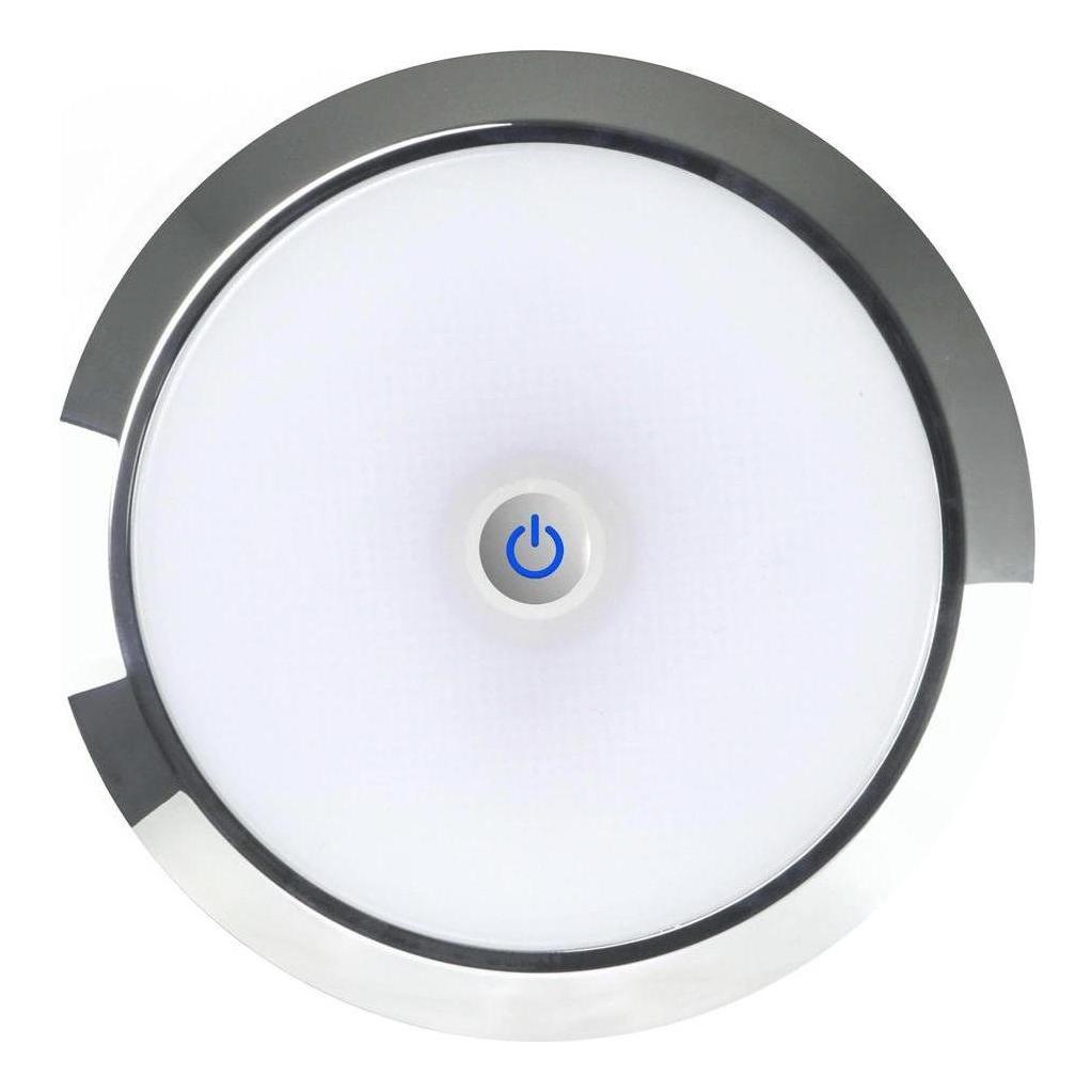 Iluma 12v Slimline Touch On / Off LED Downlight Blue / White Light 140mm Chrome