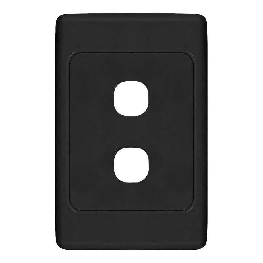 Iluma 2 Gang Light Switch Cover Plate Only Black