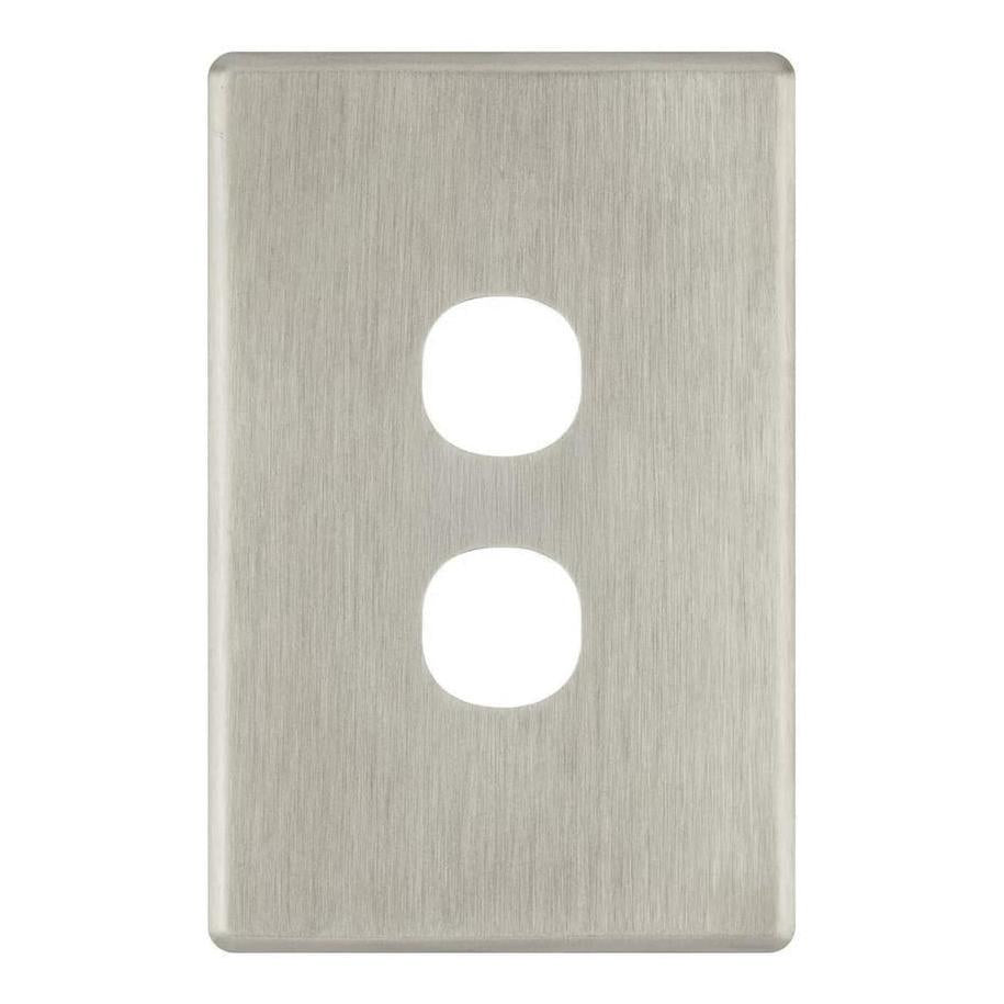 Iluma 2 Gang Light Switch Cover Plate Only Brushed Metal