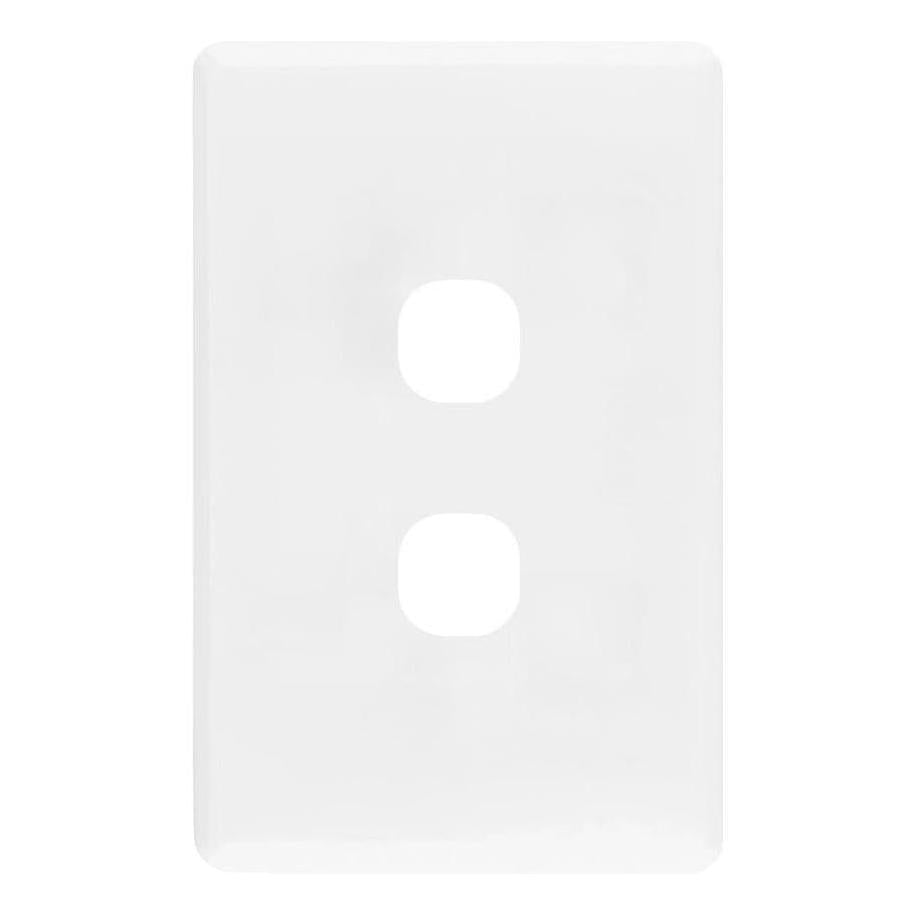 Iluma 2 Gang Light Switch Cover Plate Only White
