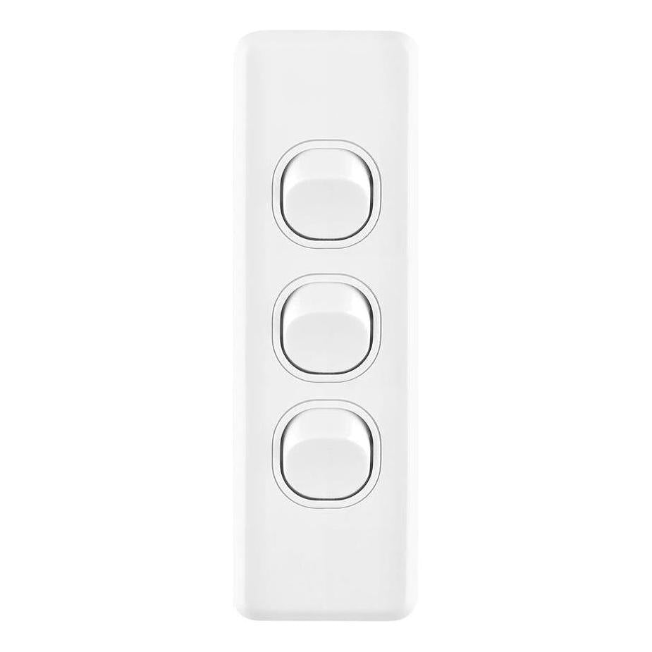 Iluma 3 Gang Architrave Light Switch White