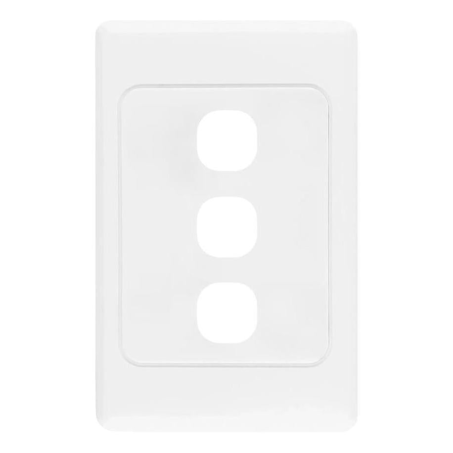 Iluma 3 Gang Light Switch Cover Plate Only White