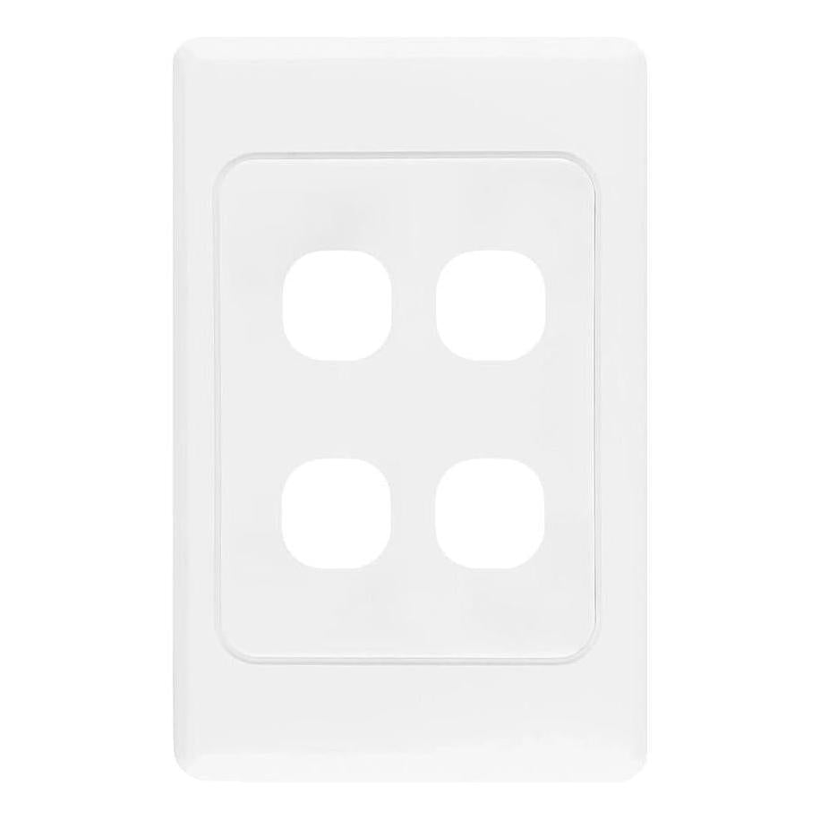 Iluma 4 Gang Light Switch Cover Plate Only White