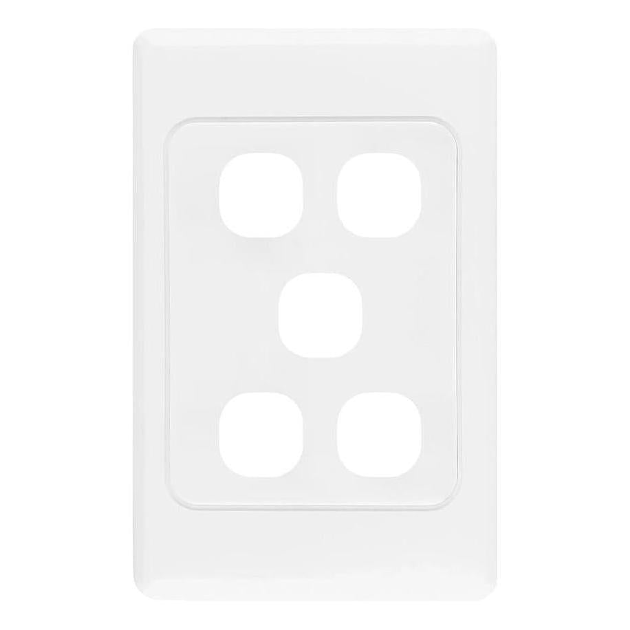 Iluma 5 Gang Light Switch Cover Plate Only White