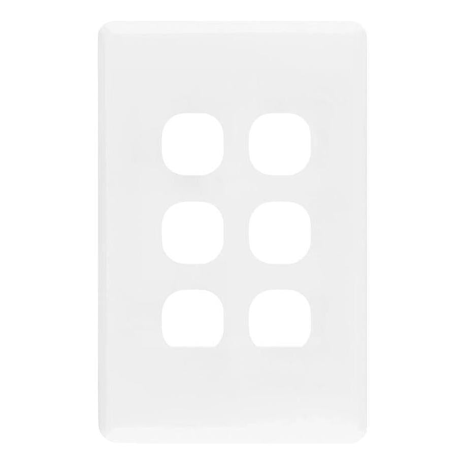 Iluma 6 Gang Light Switch Cover Plate Only White