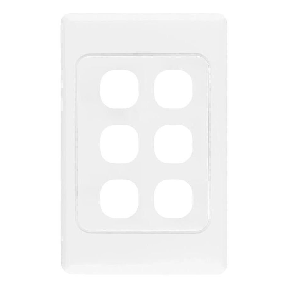 Iluma 6 Gang Light Switch Cover Plate Only White