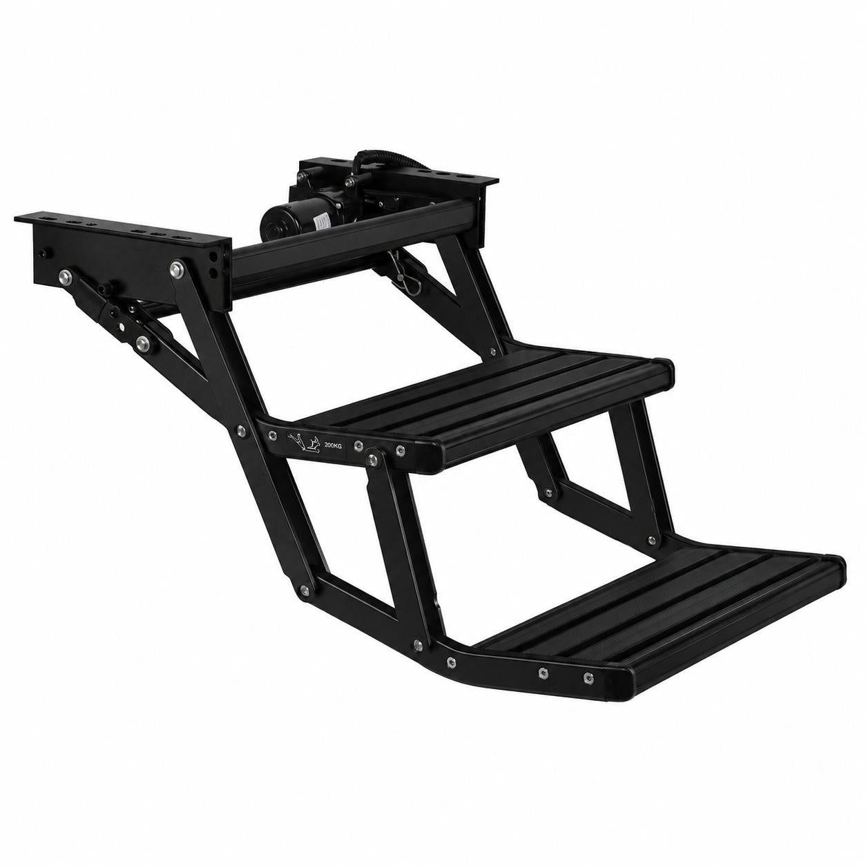 Iluma Double Electric Aluminium Step Inc Amber LED Light Black