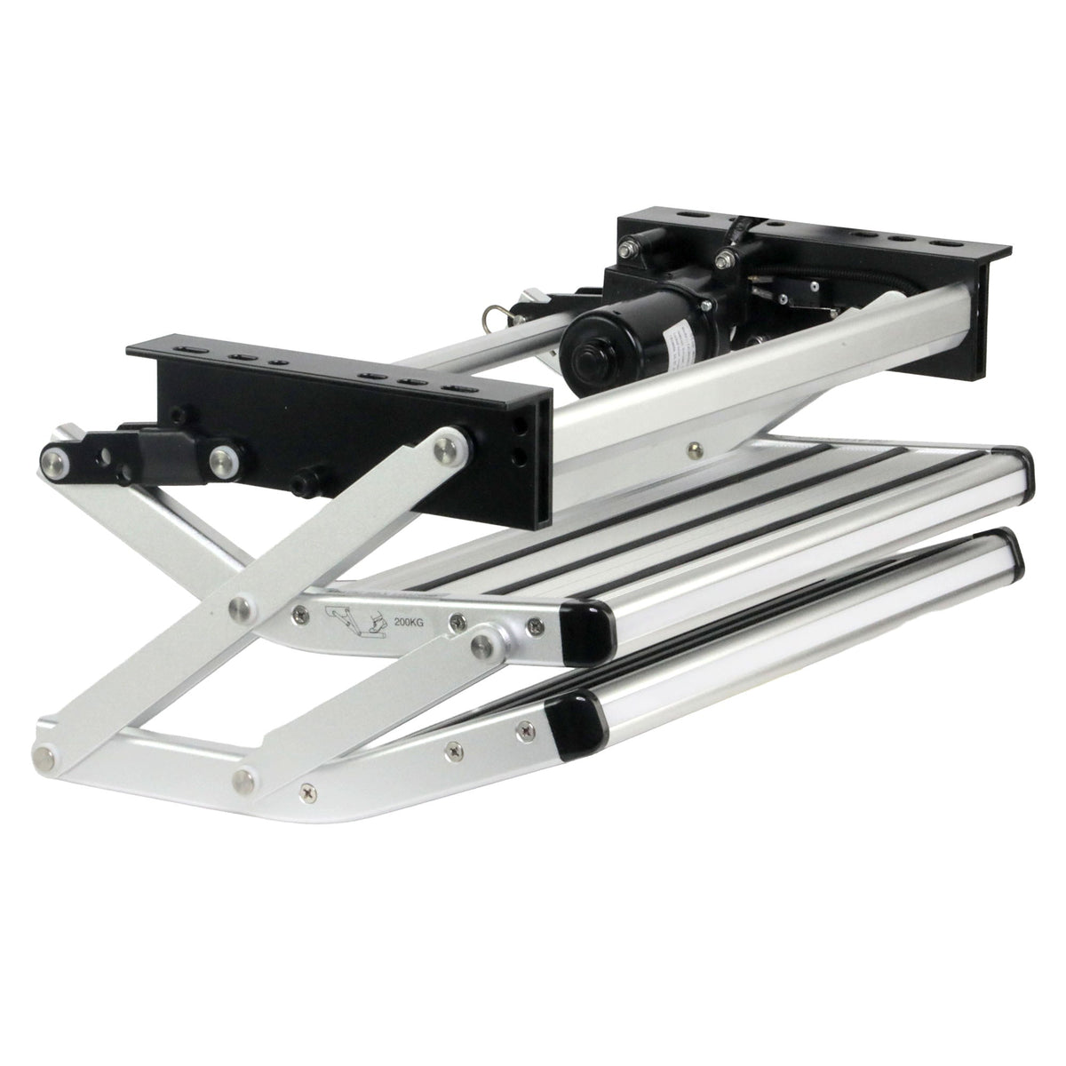 Iluma Double Electric Aluminium Step Inc Amber LED Light Silver