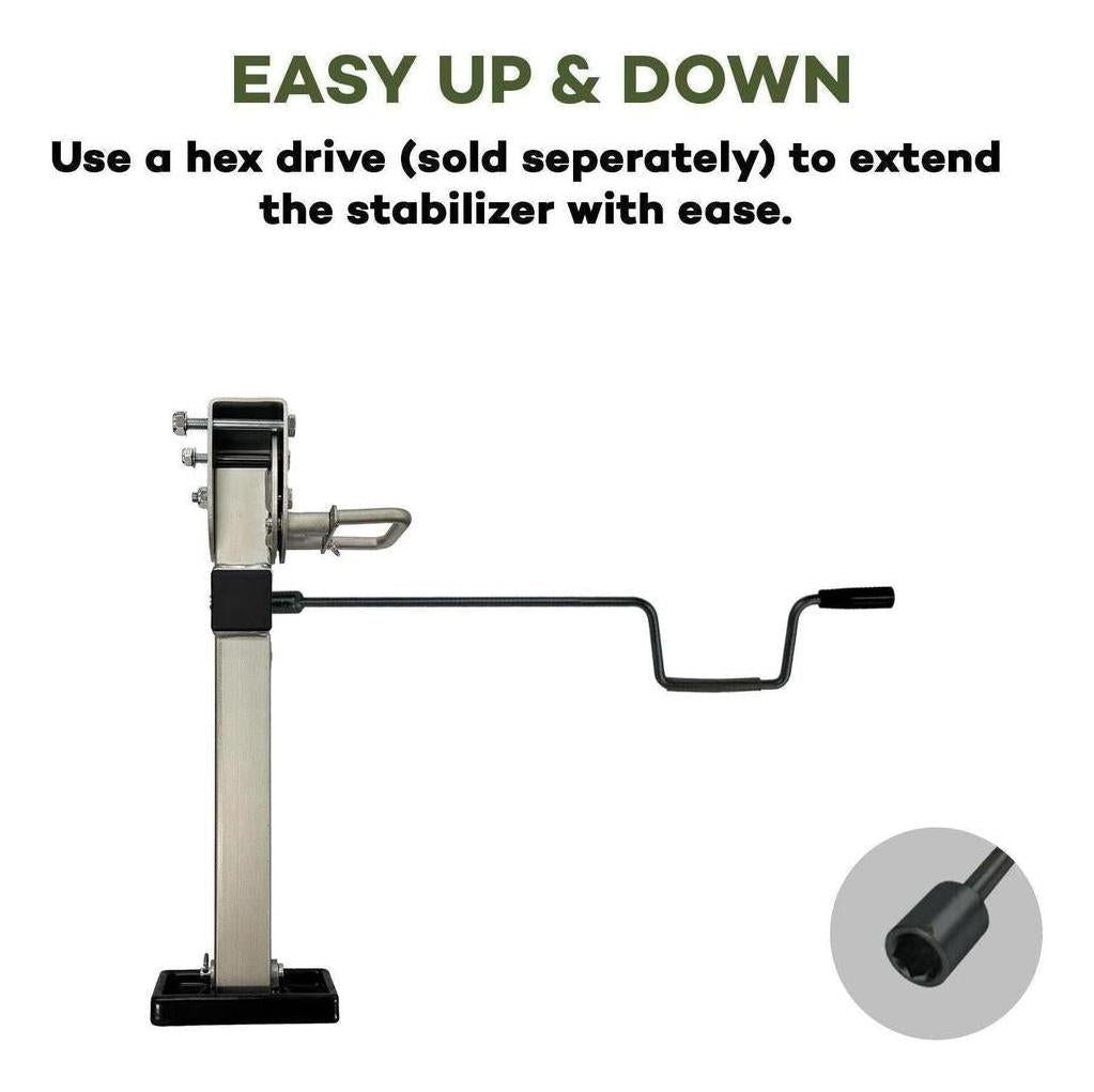 Iluma Drop Down Stabilizer Leg Corner Steadies 420mm Zinc