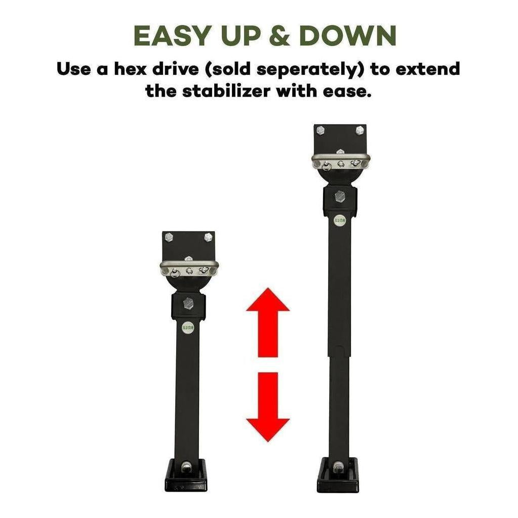 Iluma Drop Down Stabilizer leg Corner Steadies 820mm Black