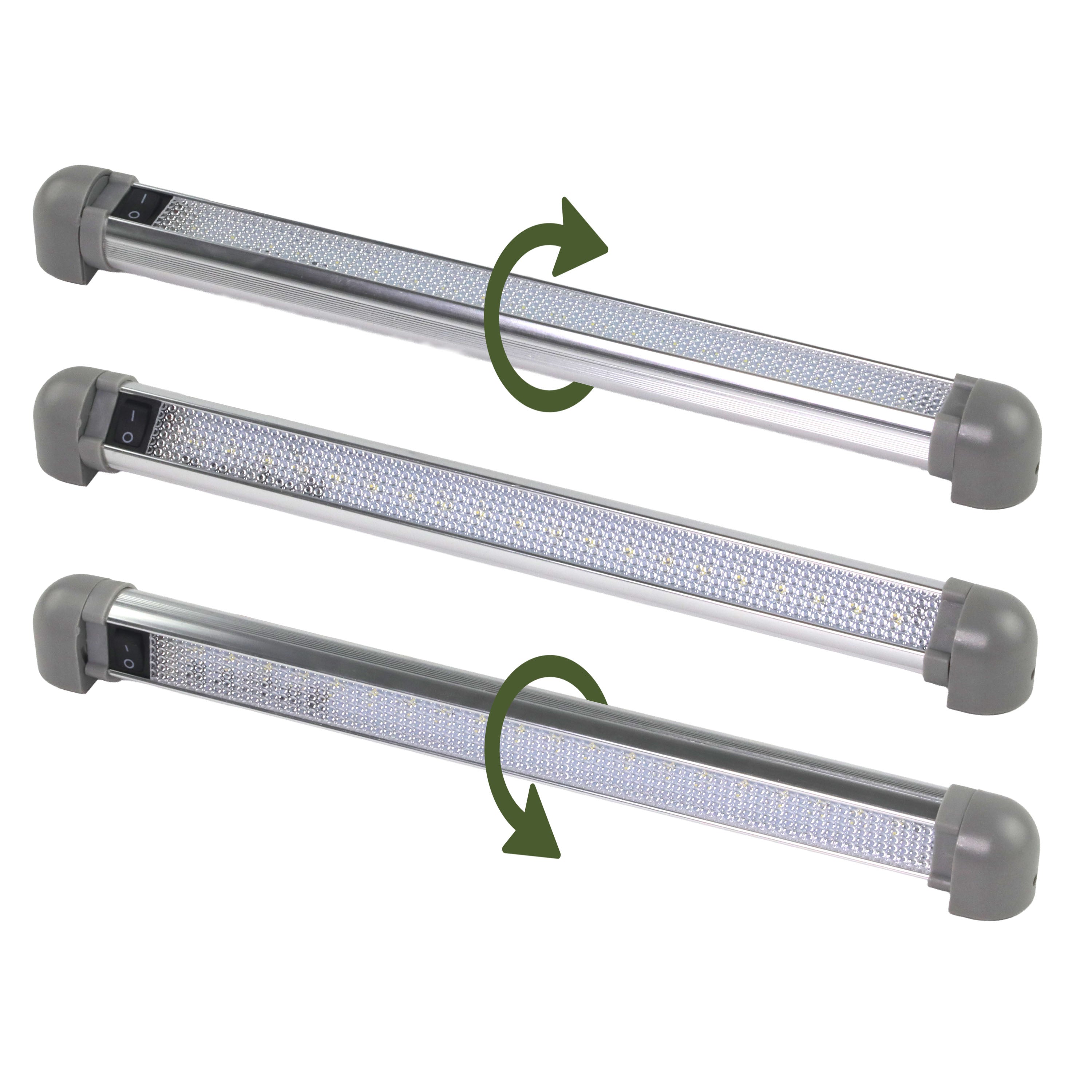 Iluma LED 13.5" 343mm 12 - 28v Interior 90° Swivel Light With On/Off Switch Grey