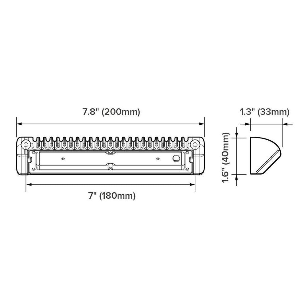 Iluma LED 8" 200mm Awning Amber/White Bug Light IP67 Black