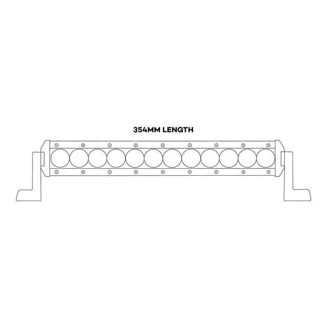 Iluma Light Bar 3W Cree 12 LED Amber/White Bug Light 14" 354mm Length Flood Beam Black
