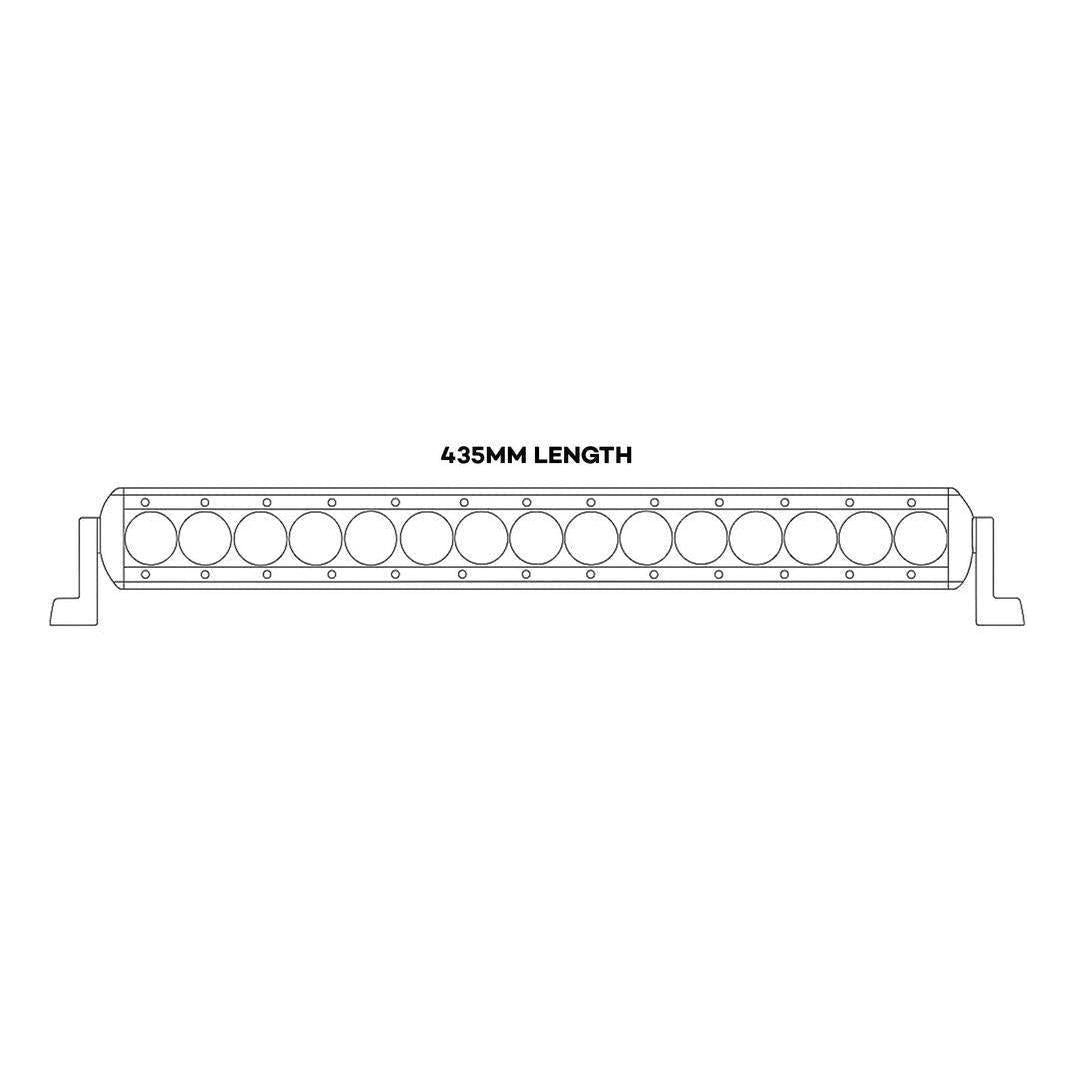Iluma Light Bar 3W Cree 15 LED 17" 435mm Length Flood Beam Black