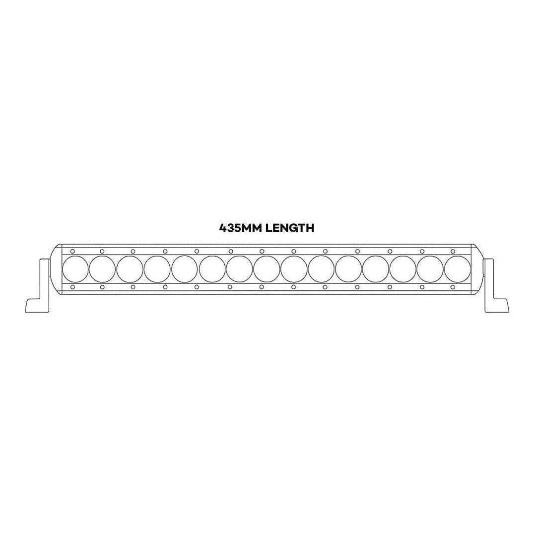 luma Light Bar 3W Cree 15 LED Amber/White Bug Light 17" 435mm Length Flood Beam Black