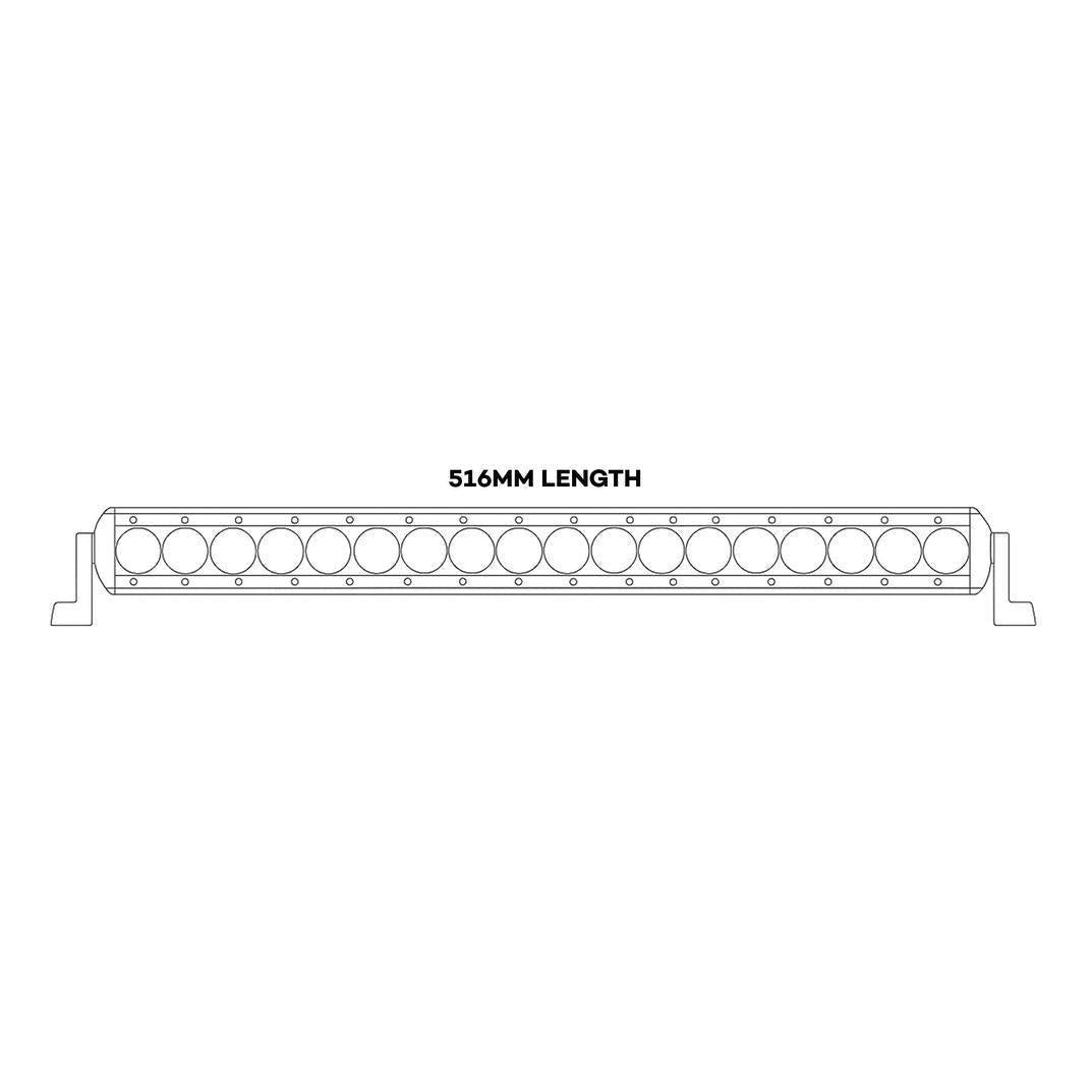 Iluma Light Bar 3W Cree 18 LED 20" 516mm Length Flood Beam Black