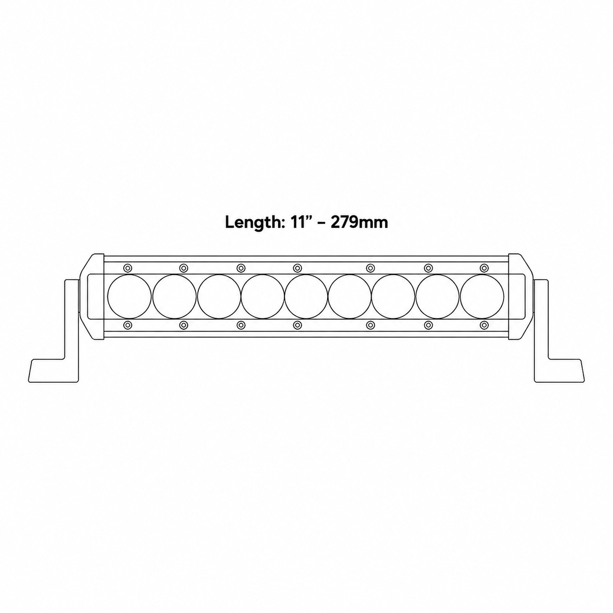 Iluma Light Bar 3W Cree 9 LED Amber/White Bug Light 11" 279mm Length Flood Beam Black