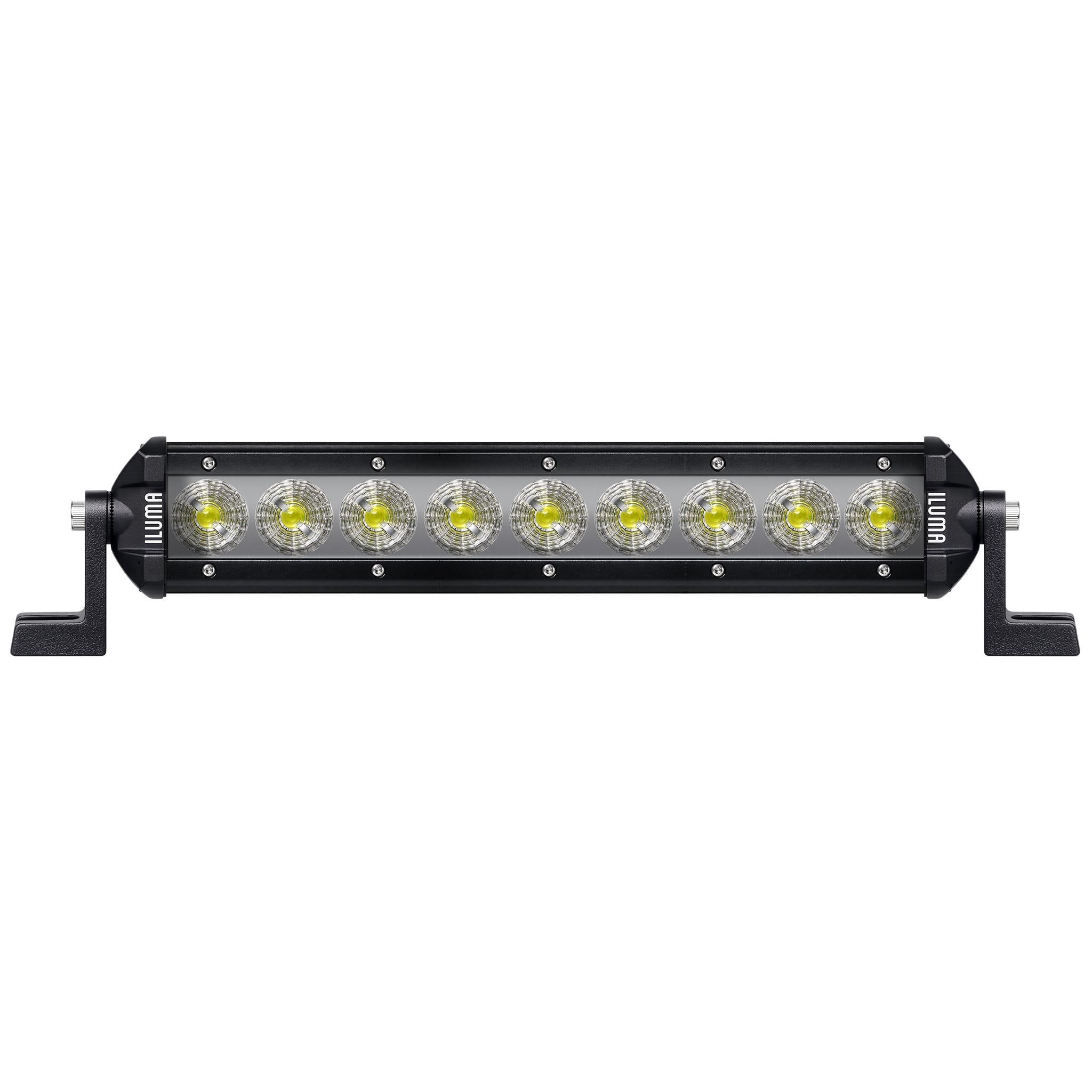 Iluma Light Bar 3W Cree 9 LED Amber/White Bug Light 11" 273mm Length Flood Beam Black