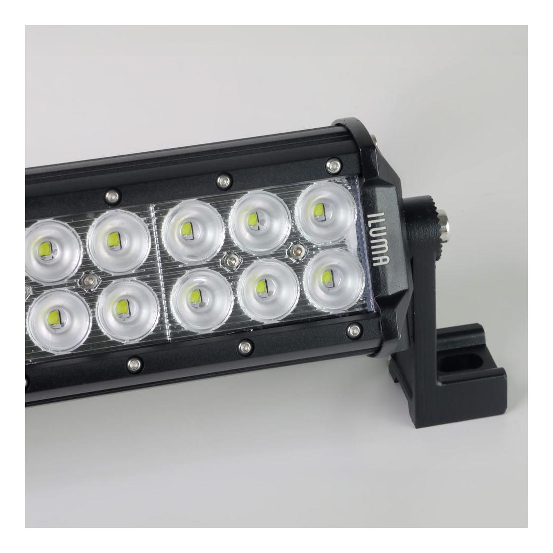 Iluma Light Bar Double Row 3W Cree 24 LED 11.8" 300mm Length Flood Beam Black