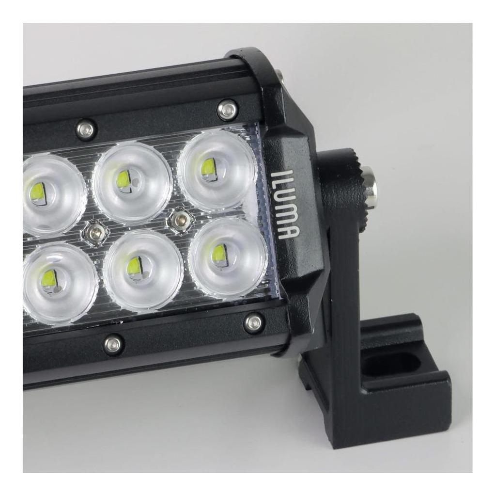 Iluma Light Bar Double Row 3W Cree 6 LED 3.8" 96mm Length Flood Beam Black