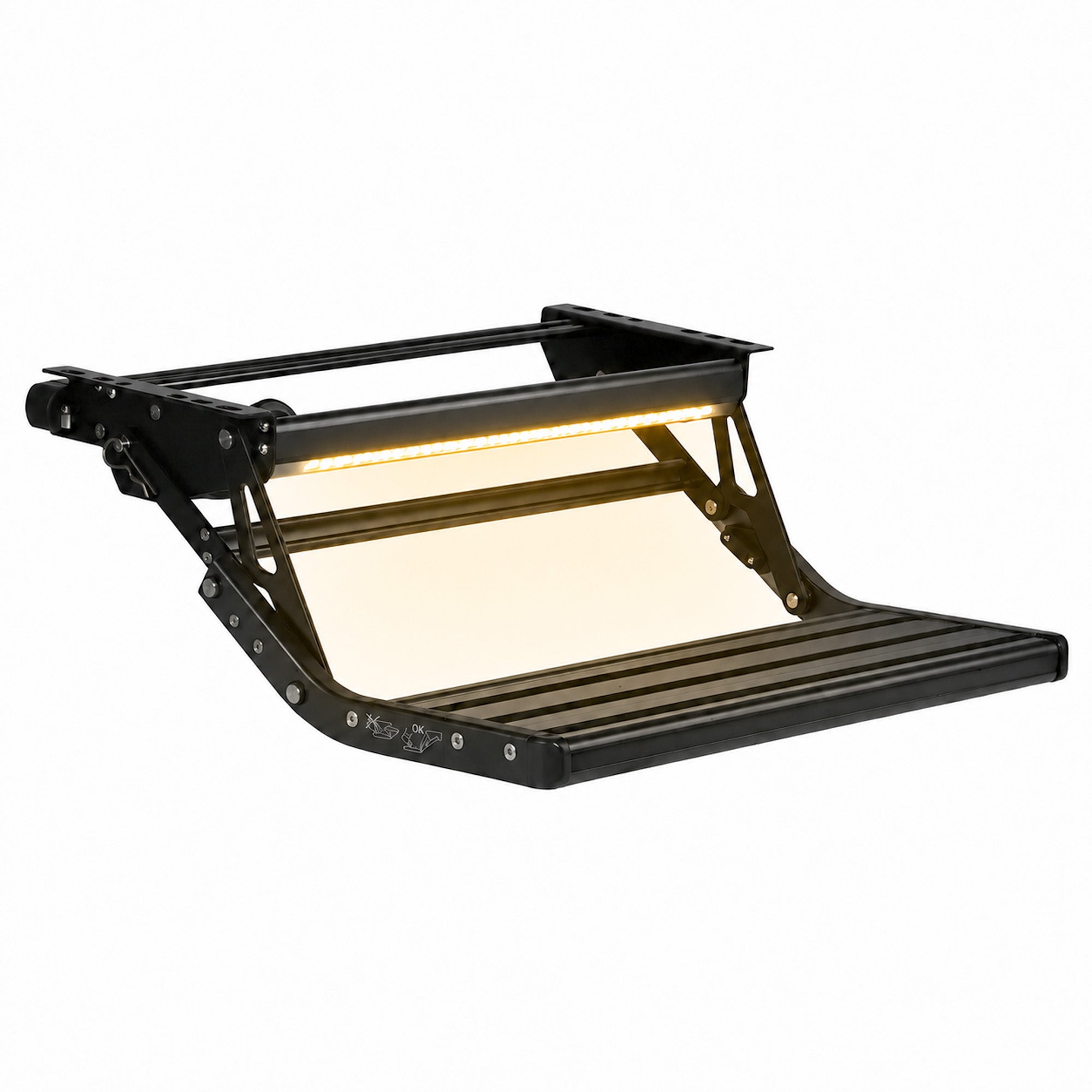 Iluma Single Electric Aluminium Step Inc Amber LED Light Black