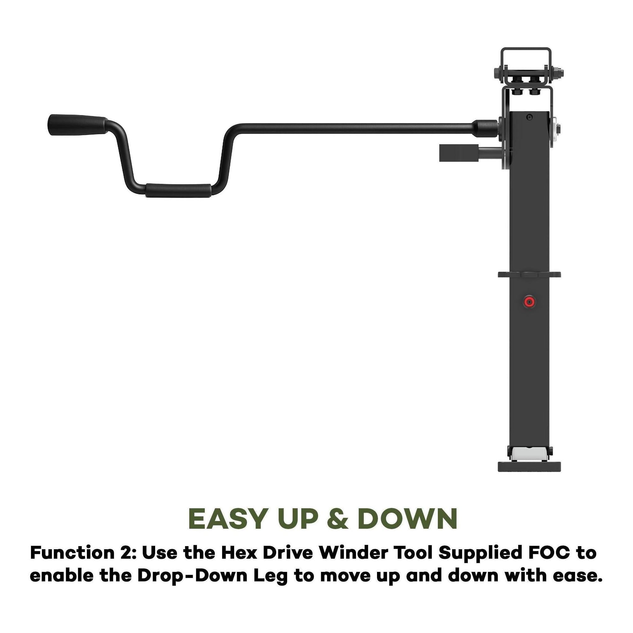 Iluma Telescopic Drop Down Stabilizer leg Corner Steadies 550 - 880mm Black