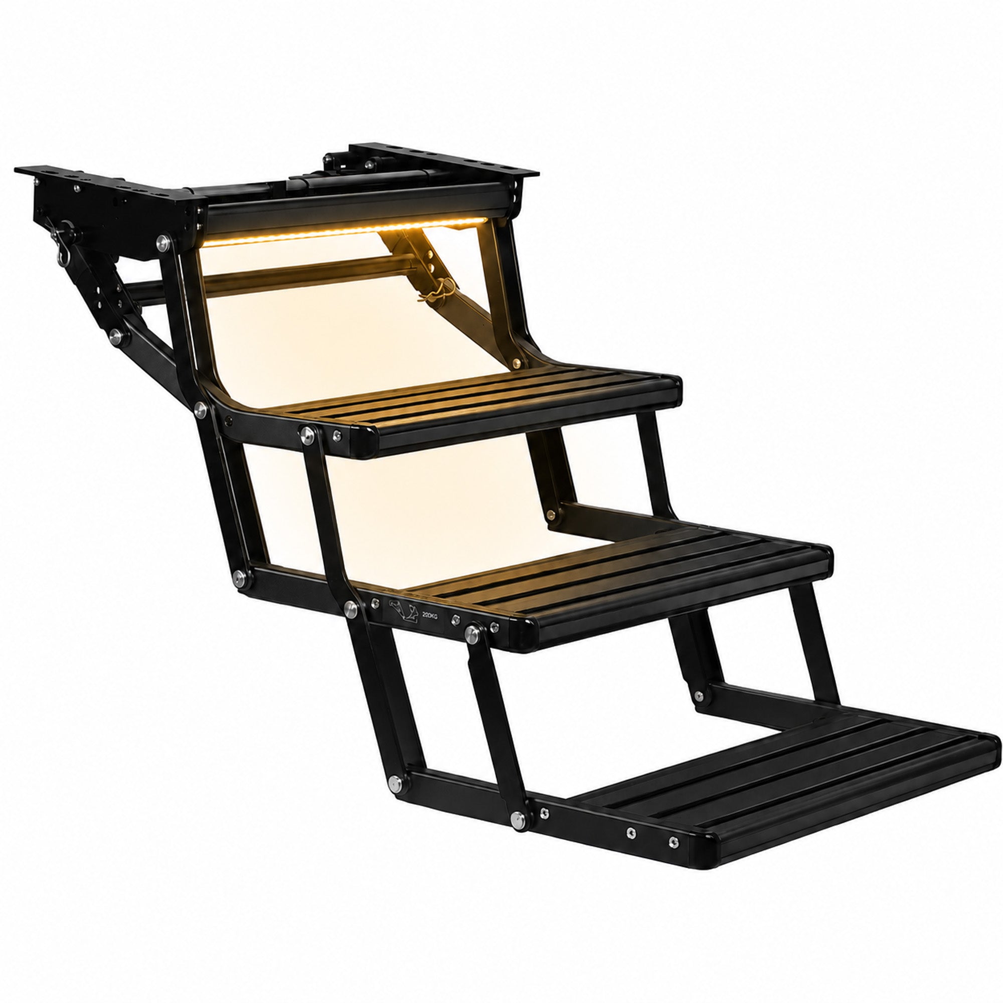 Iluma Triple Electric Aluminium Step Inc Amber LED Light Black