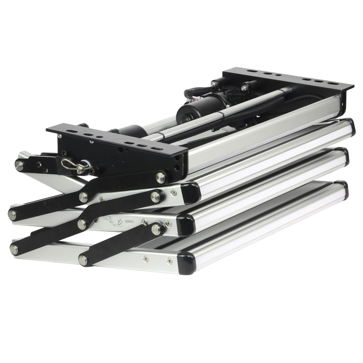 Iluma Triple Electric Aluminium Step Inc Amber LED Light Silver