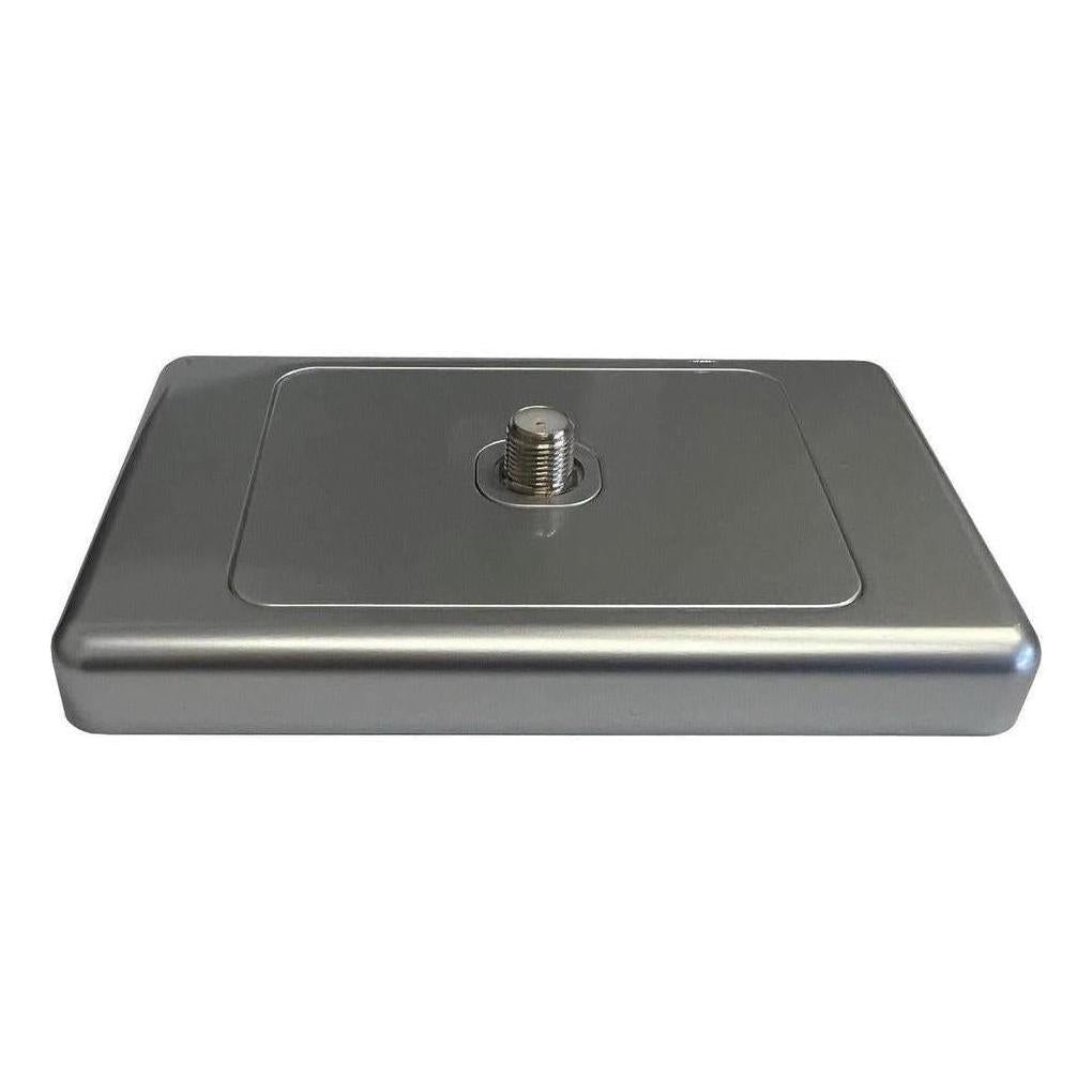 Iluma Wall Plate Single TV Antenna F Type Socket Outlet Silver
