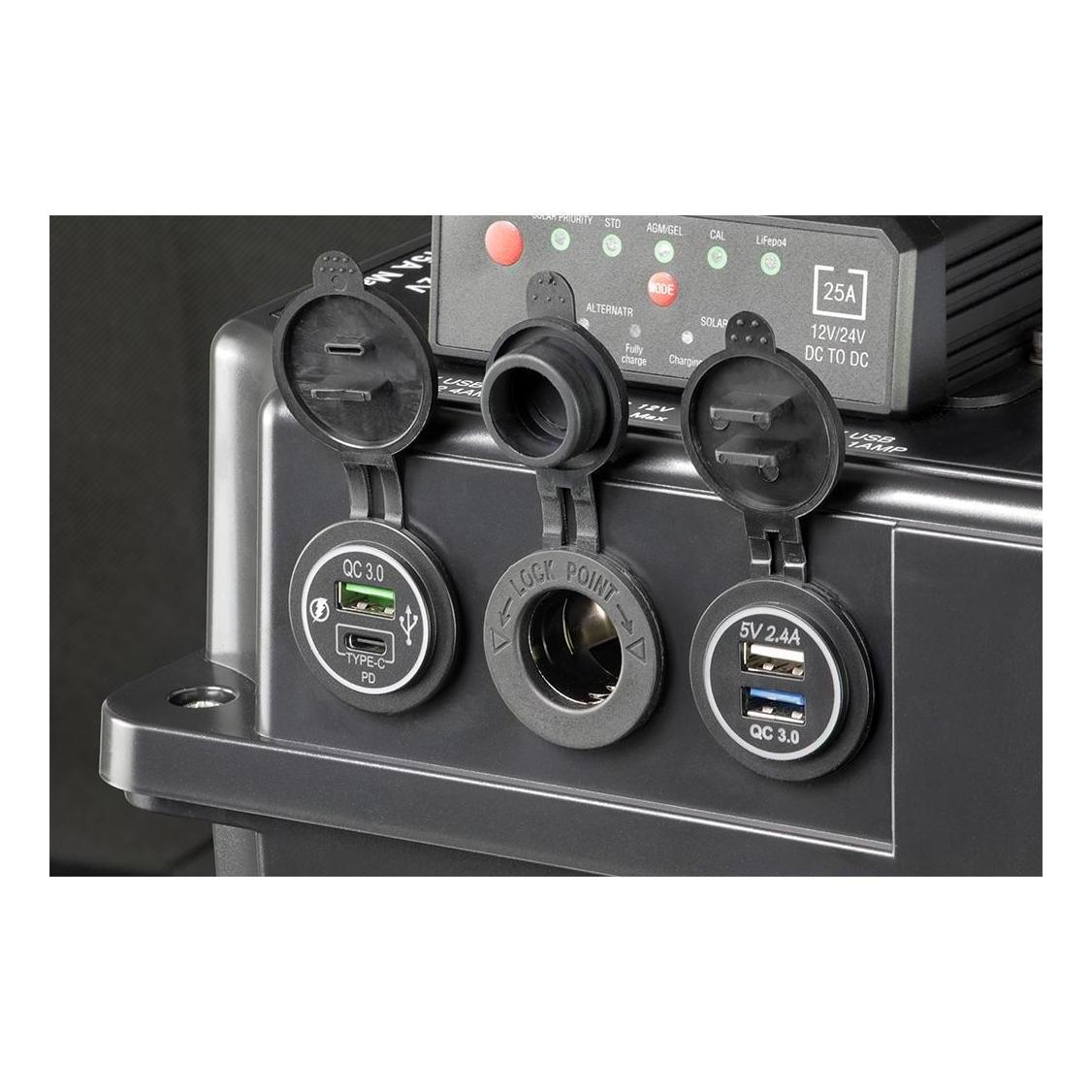Kong 12V Battery Box Power Station With 25 Amp DC-DC Charger IP66