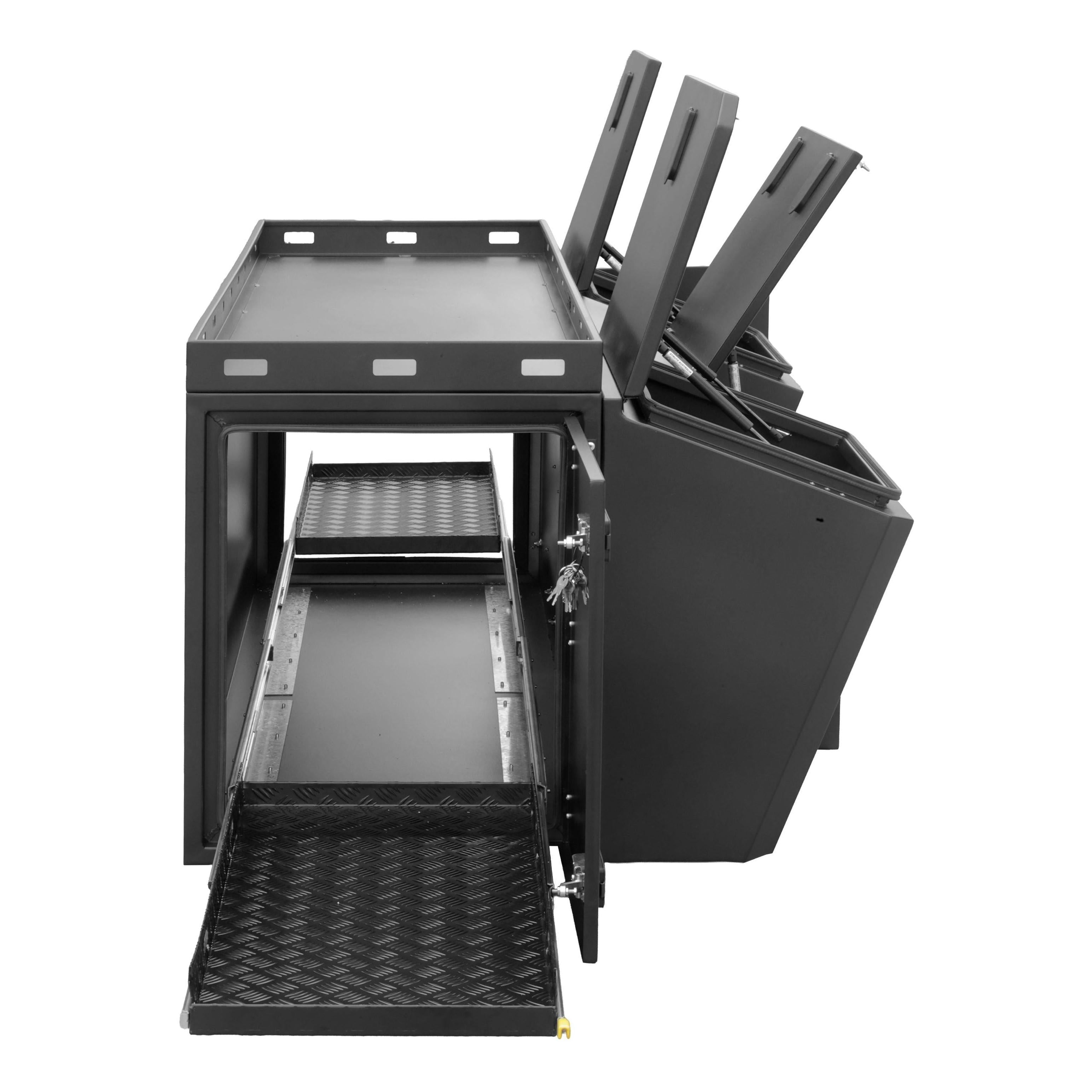 Kong Black Aluminium Beast Tool Box 4 Compartments 2100x1133x755mm