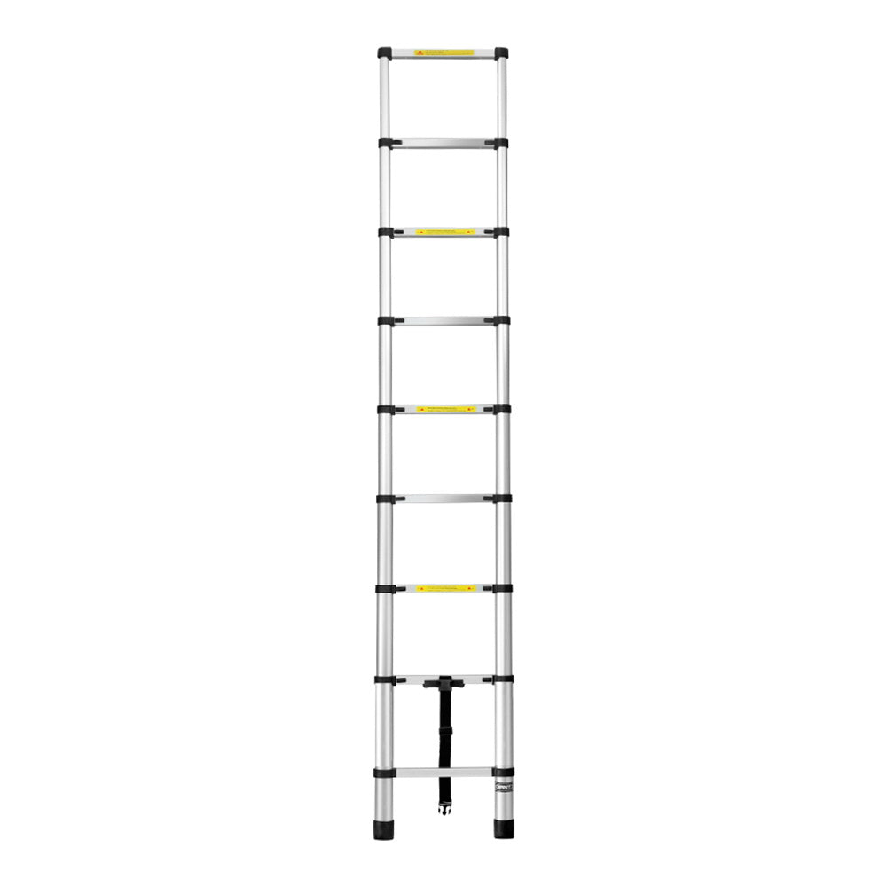 Giantz 2.6M Telescopic Ladder Aluminium Extension Extendable Steps Adjustable Height - RV Online