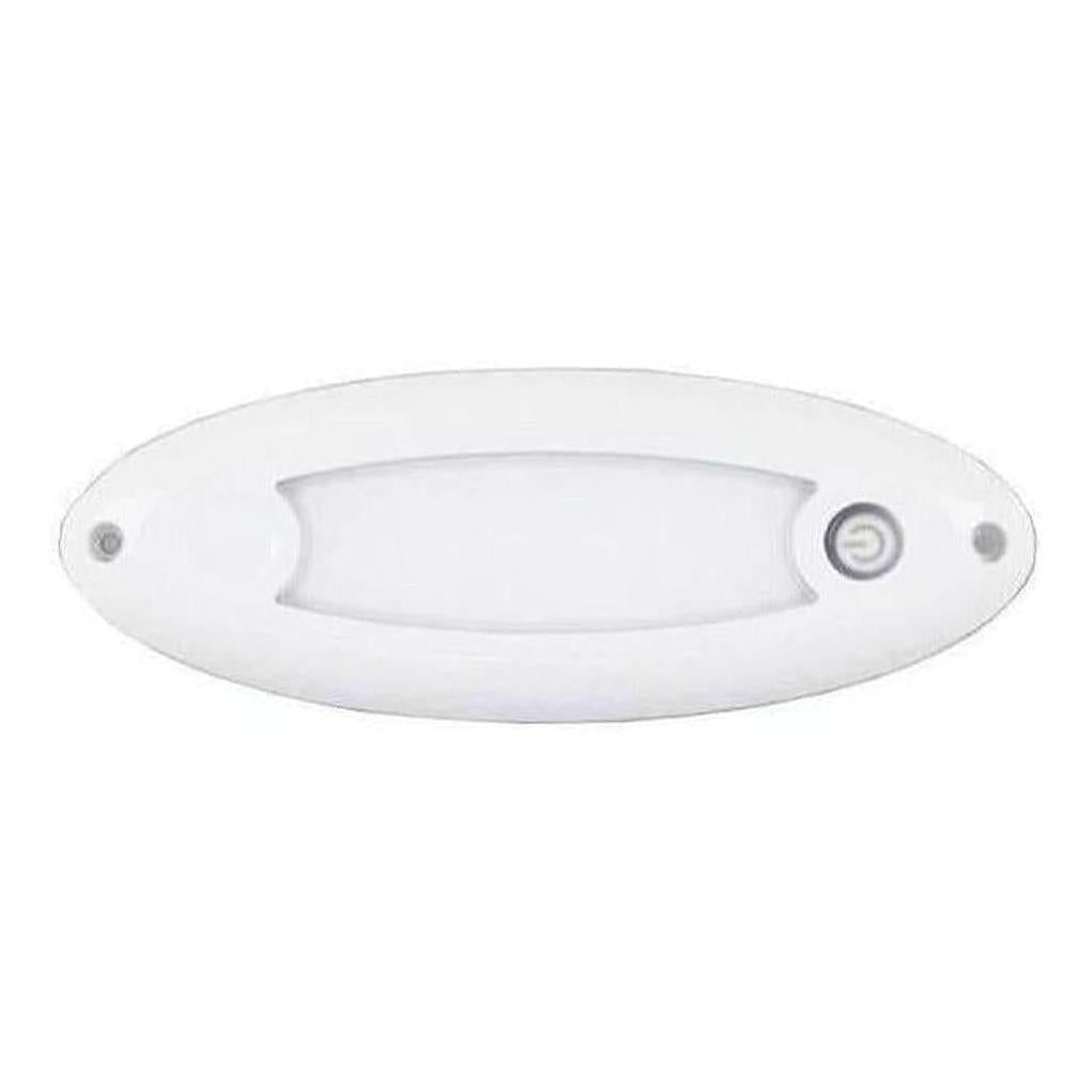 LED Autolamp 10V/30V Oval LED Interior/Exterior Lamp with White Housing & Touch Switch