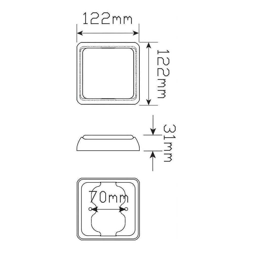 LED Autolamp 12/24V 100 Series Stop/Tail Red LED Light