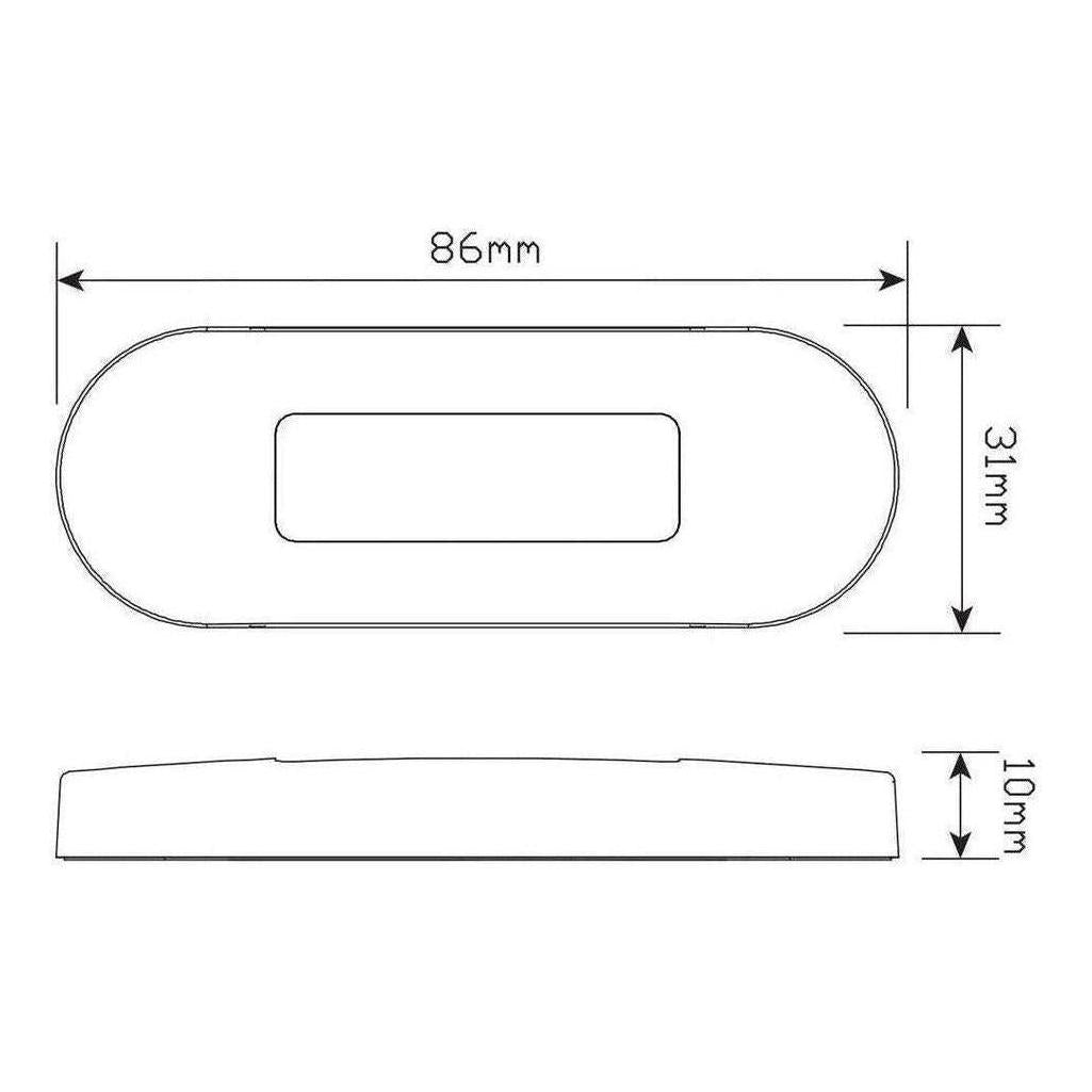 LED Autolamp 12/24V Front Marker Clear Lens White LED Stainless Steel Bezel
