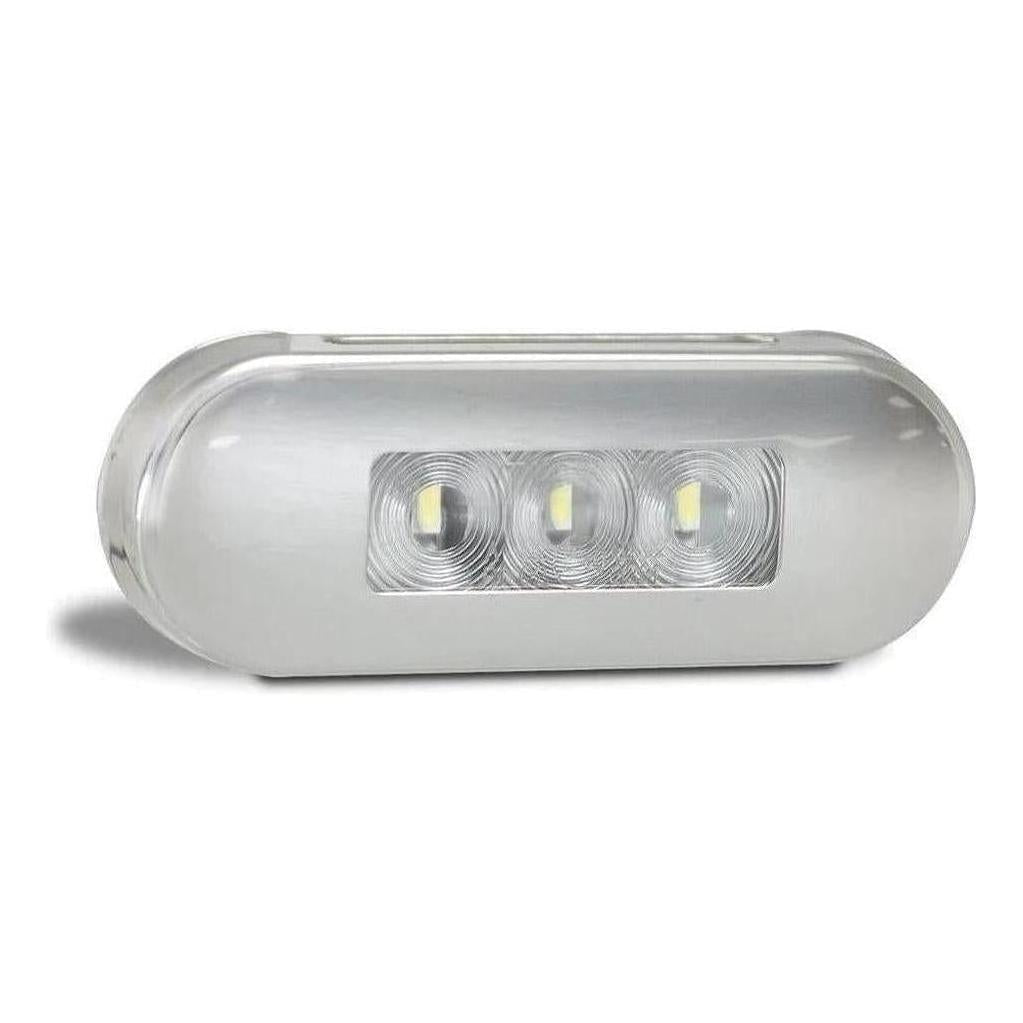 LED Autolamp 12/24V Red Rear End Outline Marker Clear Lens Red LED Stainless Steel Bezel