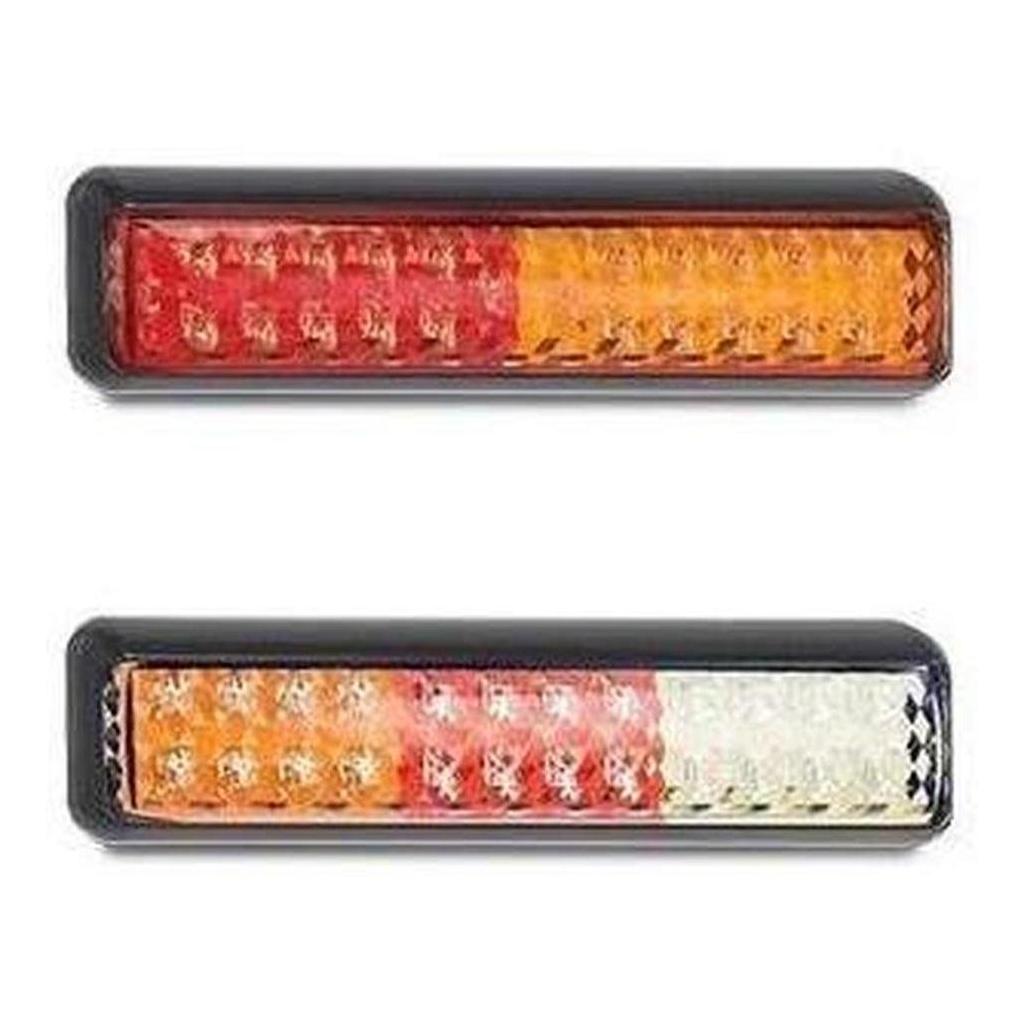 LED Autolamp 12/24V Stop/Tail/Indicator/Reverse Clear Lens Light 200 X 50 X 28mm Pair
