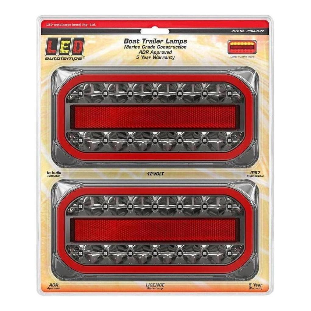 LED Autolamp 12V LH/RH Direction Stop/Tail/Indicator/Reflector Taillight 215x105x30.5mm