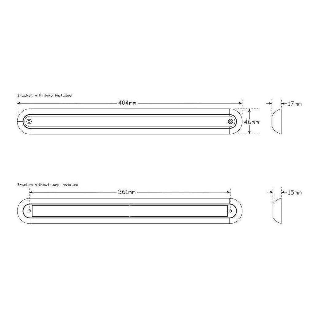 LED Autolamp 12V Stop/Tail LED Strip Light In Chrome Bracket Blister