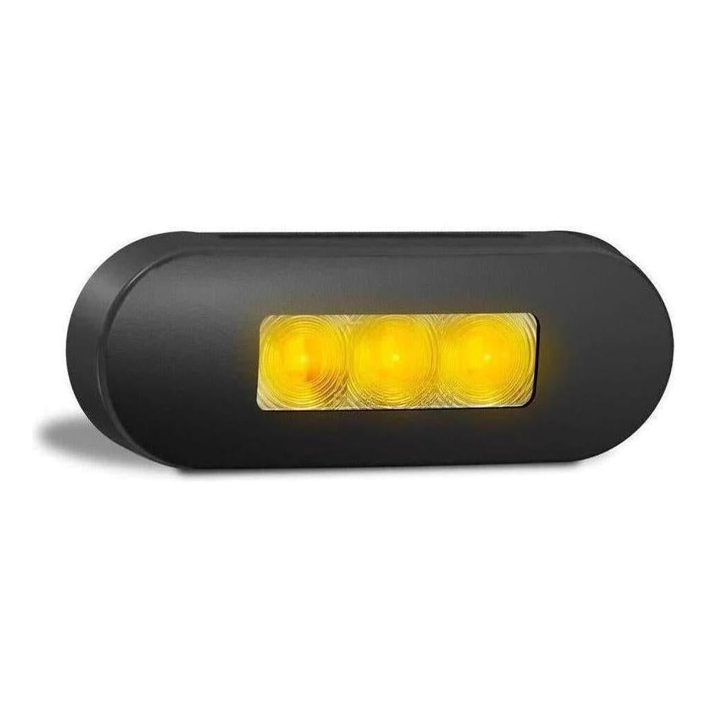 LED Autolamp 12V/24V Amber Marker Clear Lense & Black Bezel 86x31x16mm Blister