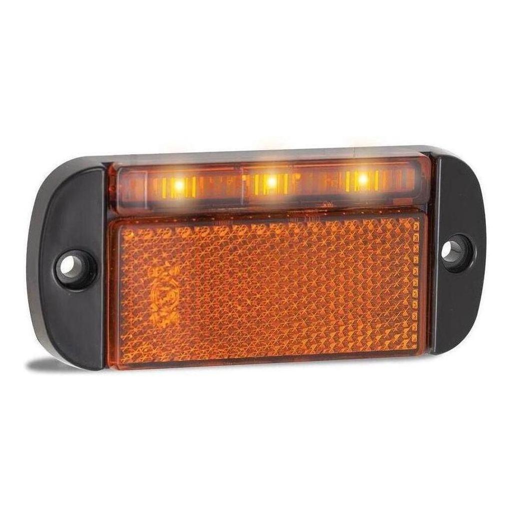 LED Autolamp 12V/24V Amber Side Marker Direction Indicator with Reflector 100x44x12