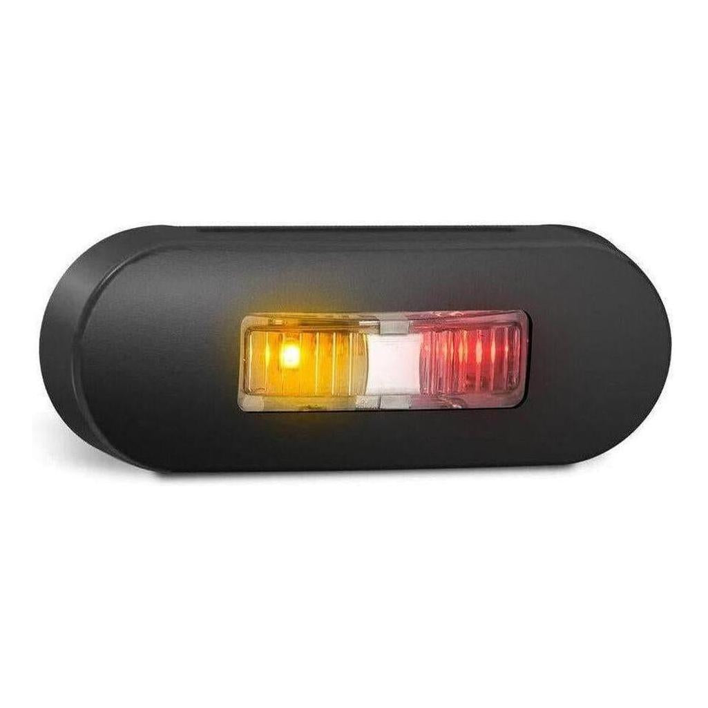 LED Autolamp 12V/24V Amber/Red Side marker Clear Lense & Black Bezel 86x31x16mm Blister