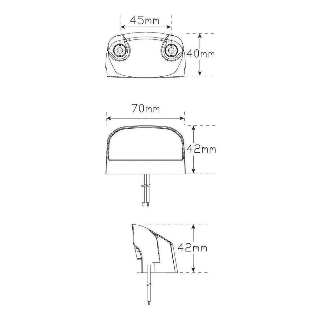 LED Autolamp 12V/24V Licence Plate Light 70x42x40mm