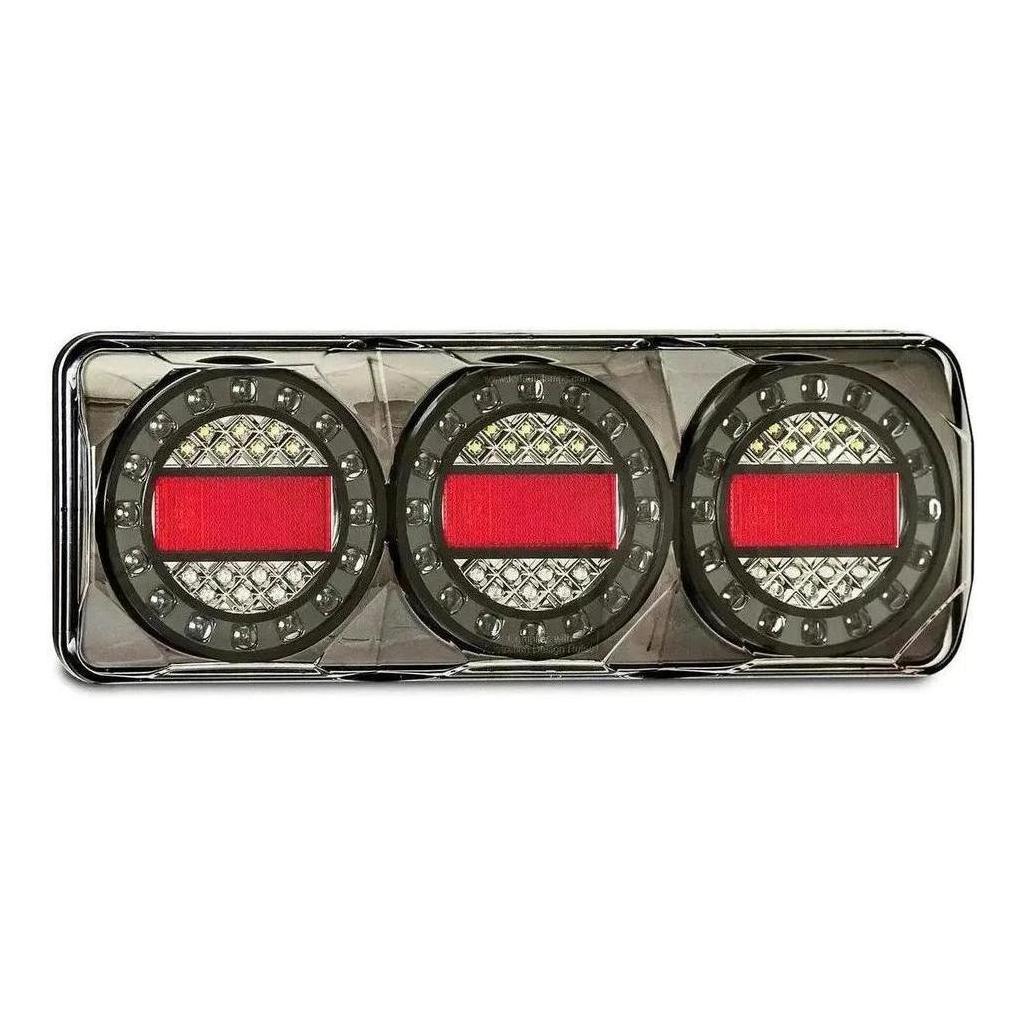 LED Autolamp 12V/24V Maxi lamp Stop/Tail/Indicator/Reflector Taillight Black Chrome 407x147x35mm