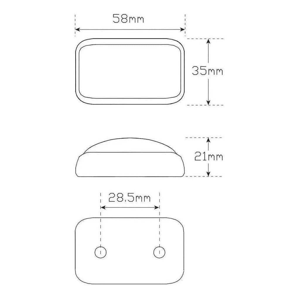 LED Autolamp 12V/24V Red/Amber Side Marker
