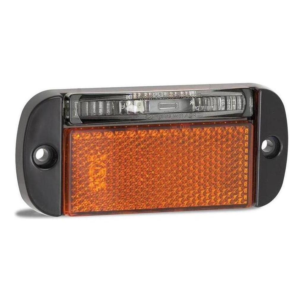 LED Autolamp 12V/24V Red/Amber Side Marker with Reflector 100x44x12 LH